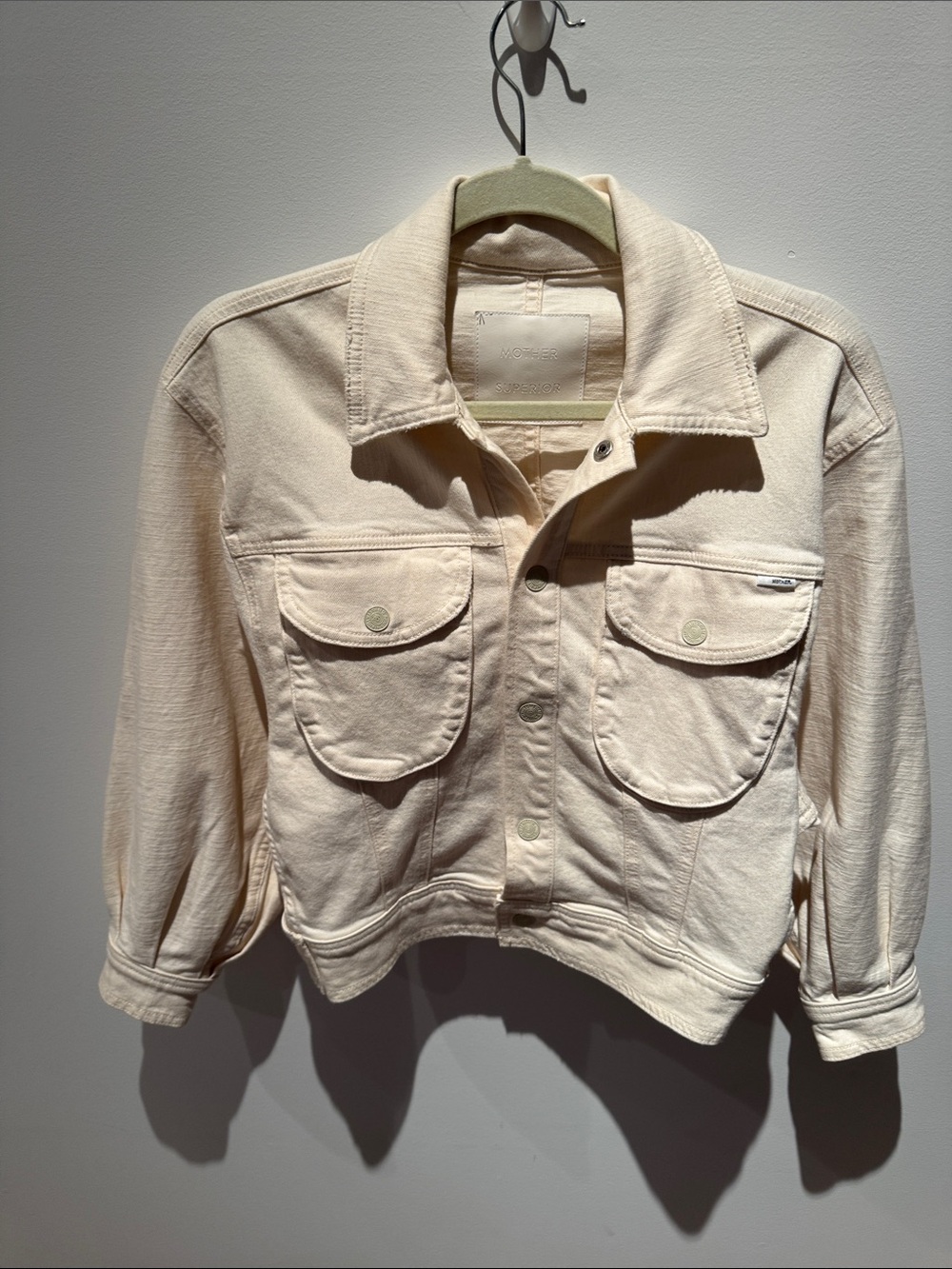 MOTHER Cream Cotton Jean Jacket